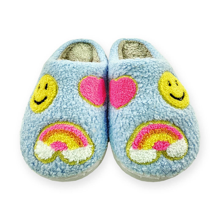 Kids Blue Rainbow Slippers
