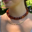Emily Candy Bead Mini Necklace • Tortoise