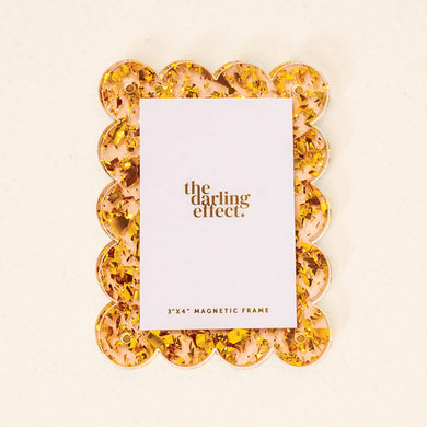 Mini Acrylic Picture Frame Magnet | Confetti Gold