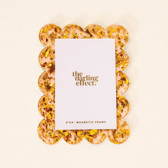 Mini Acrylic Picture Frame Magnet | Confetti Gold