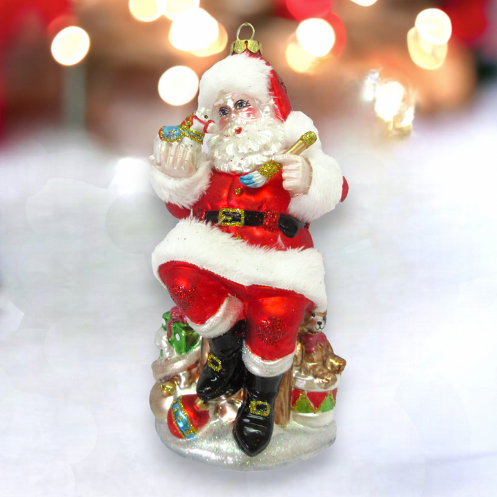 Santa + Presents Ornament