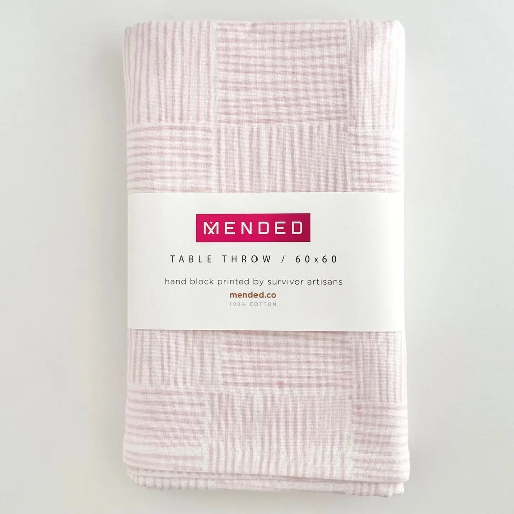 Striped Table Throw | Rose – Fig