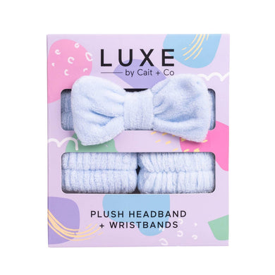 Plush Headband + Wristbands | Blue