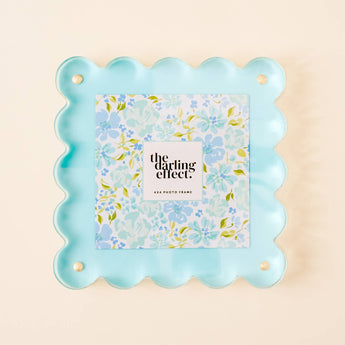 Scalloped Acrylic Frame Square | Blue