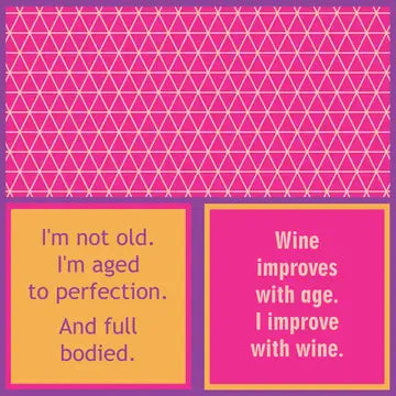Drinks on Me Napkin | Wine Improves With Age