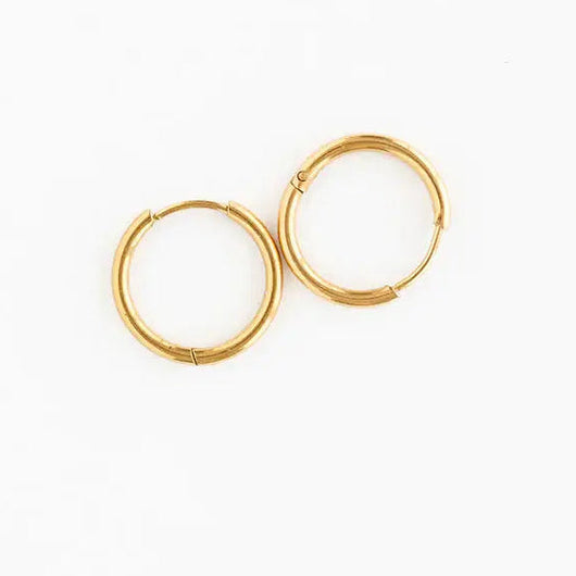 Endless Hoop Thin Gold Earrings 10 mm