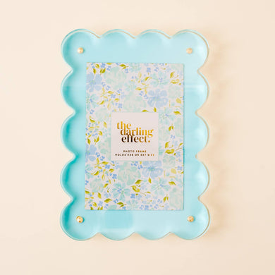 Scalloped Acrylic Frame Rectangle | Blue