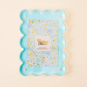 Scalloped Acrylic Frame Rectangle | Blue