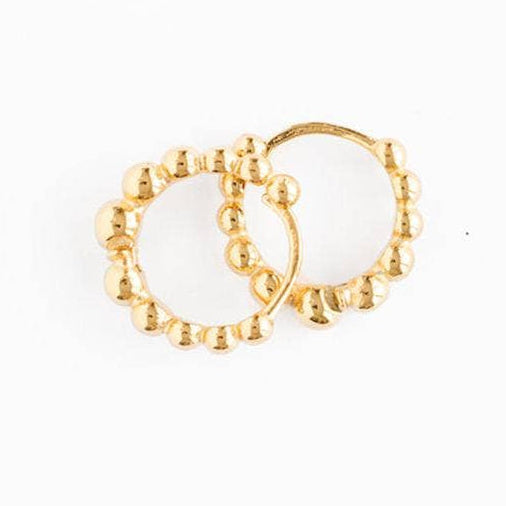 Beaded Huggie Hoop Earrings