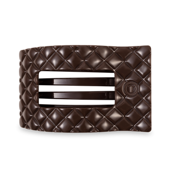 Large Flat Rectangle Hair Clip | Truly Taupe Quilted