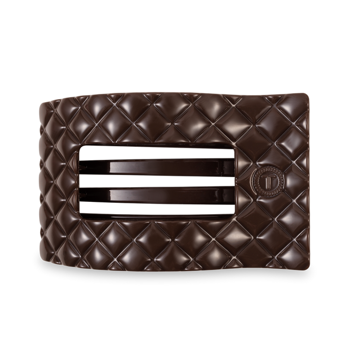 Large Flat Rectangle Hair Clip | Truly Taupe Quilted