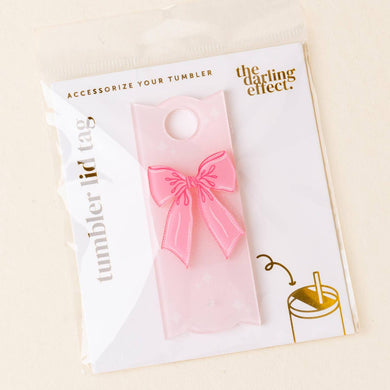 Tumbler Lid Tag | Pink Bow