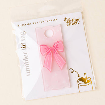 Tumbler Lid Tag | Pink Bow