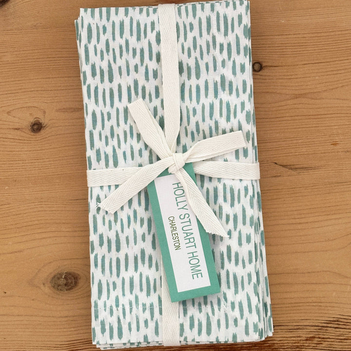 Cotton Block Print Napkin Set | Sea