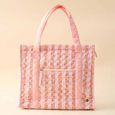 The Everyday Quilted Tote | Petal Parade Pink