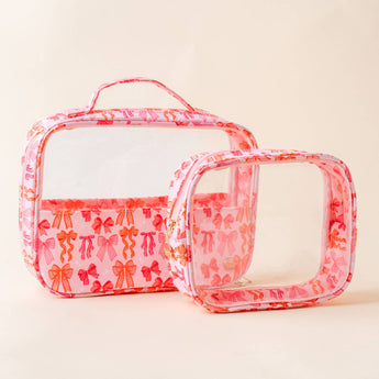 Clearly Chic Cosmetic Bag Set | Blushing Bows