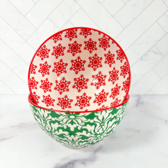 Holiday Tidbit Bowl | Red Snowflake