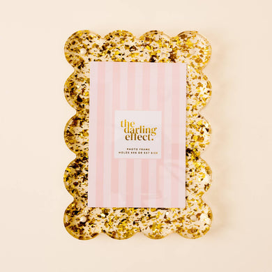 Scalloped Acrylic Frame Rectangle | Confetti Gold