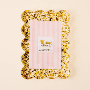 Scalloped Acrylic Frame Rectangle | Confetti Gold