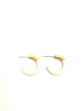 Liz Small Hoops • White