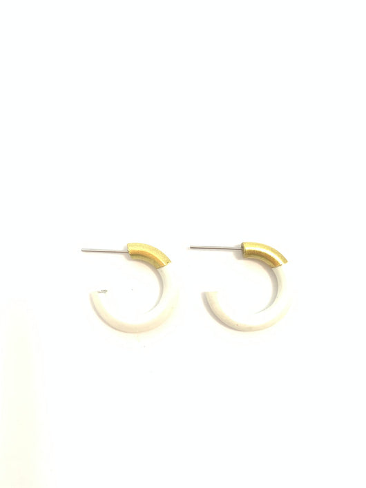 Liz Small Hoops • White