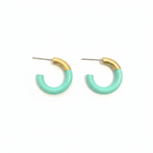 Liz Small Hoops • Aqua