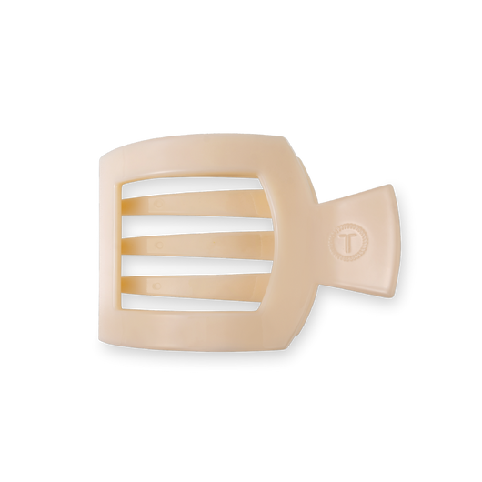 Small Flat Square Hair Clip | Almond Beige