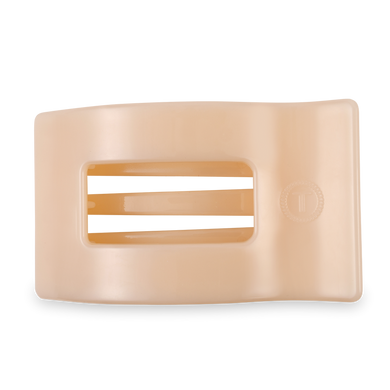 Large Flat Rectangle Hair Clip | Almond Beige