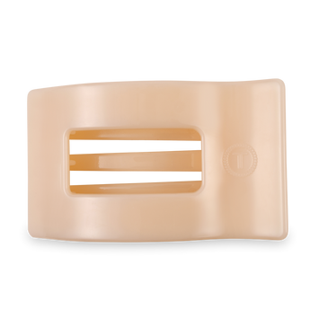 Large Flat Rectangle Hair Clip | Almond Beige