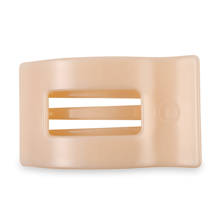 Large Flat Rectangle Hair Clip | Almond Beige