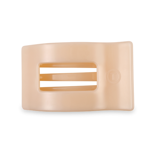 Medium Flat Rectangle Hair Clip | Almond Beige