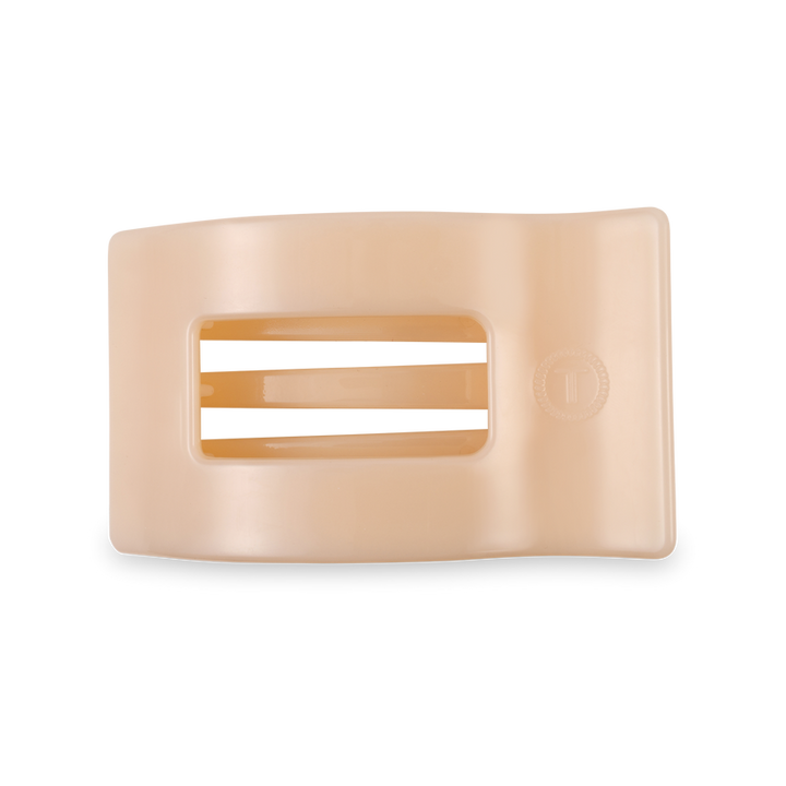 Medium Flat Rectangle Hair Clip | Almond Beige