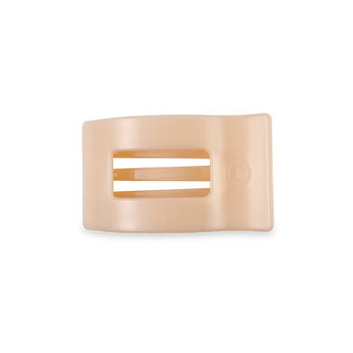 Small Flat Rectangle Hair Clip | Almond Beige