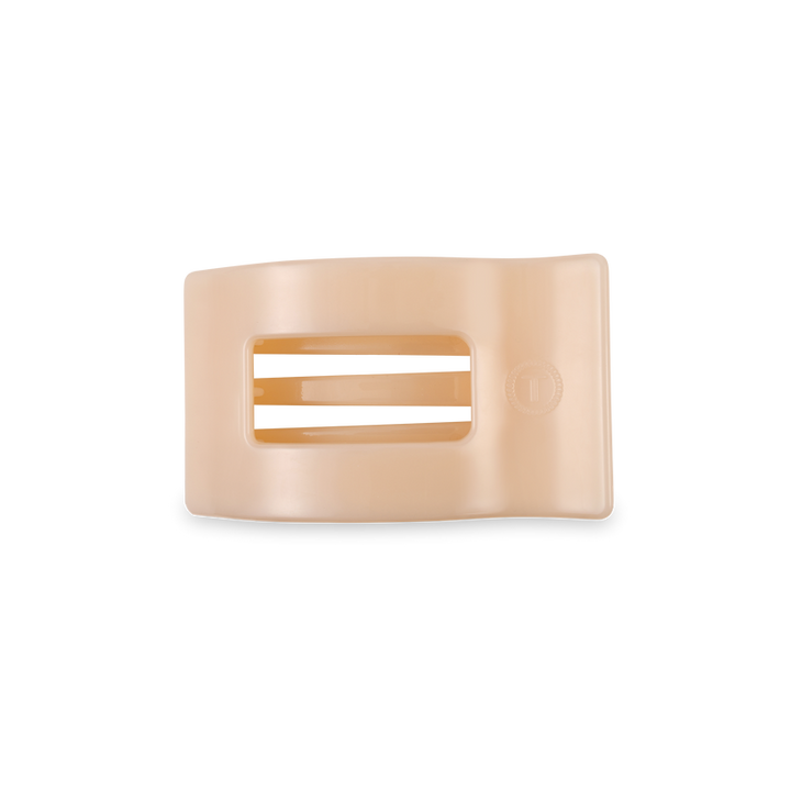 Small Flat Rectangle Hair Clip | Almond Beige