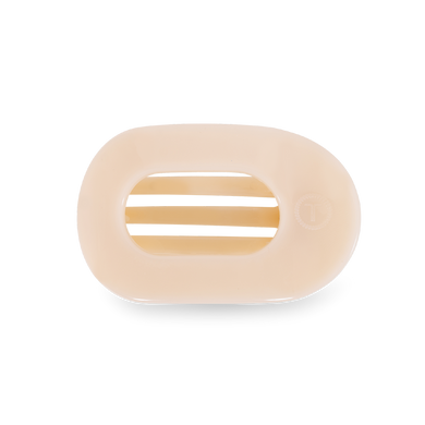 Small Flat Round Clip | Almond Beige