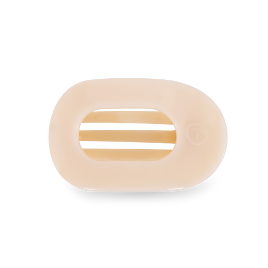 Small Flat Round Clip | Almond Beige