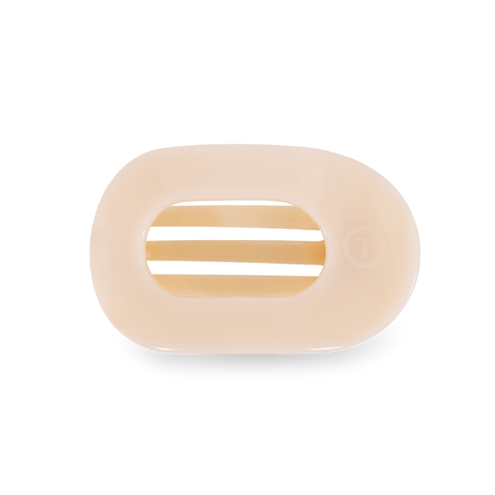 Small Flat Round Clip | Almond Beige