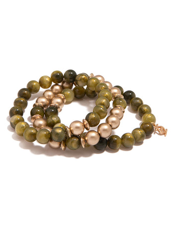 Iris Beaded Bracelets | Olive