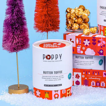 Poppy Popcorn Holiday Tin | Butter Toffee