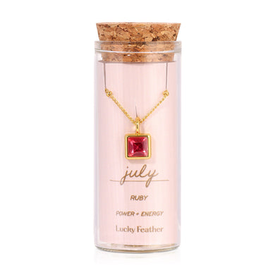 July Birthstone Necklace | Ruby