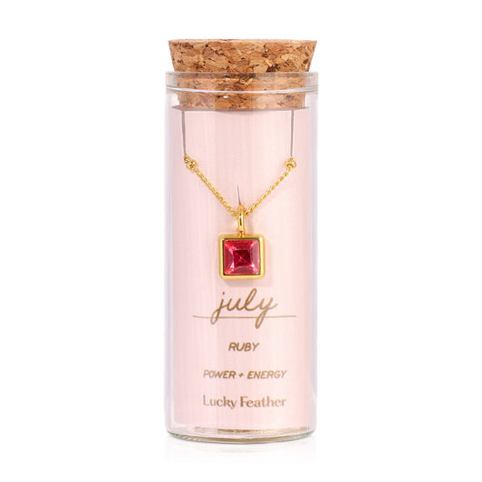 July Birthstone Necklace | Ruby