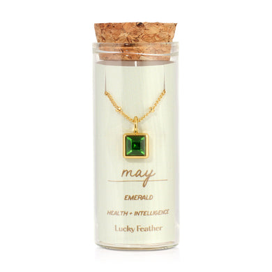 May Birthstone Necklace | Emerald