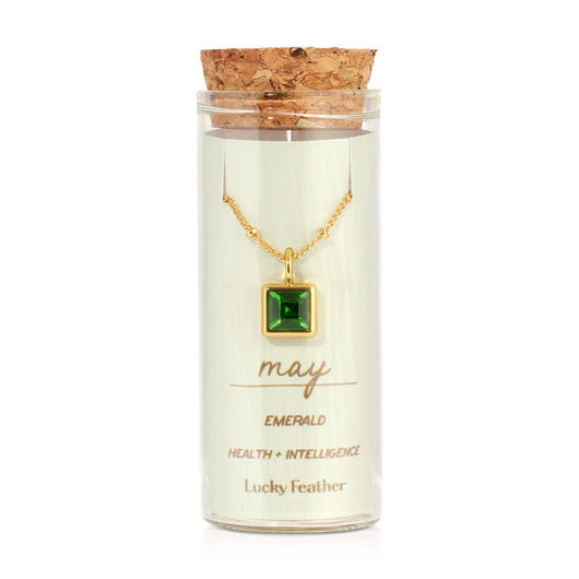May Birthstone Necklace | Emerald