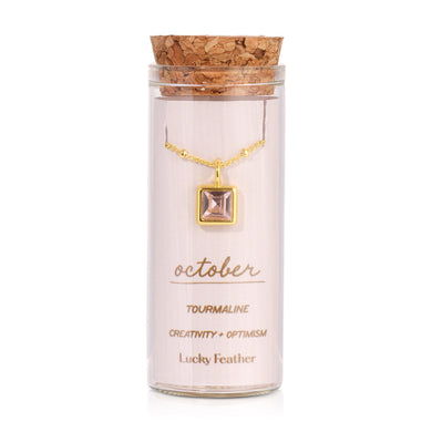 October Birthstone Necklace | Tourmaline