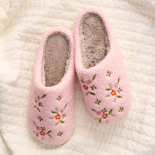 Dainty Floral Slippers | Pink