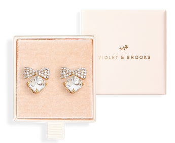 Bow Tie Studs | Crystal