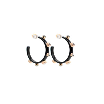 Black Metal Hoop | Crystal