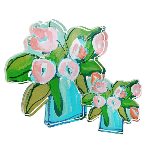 Coral Tulips Acrylic Block | Large