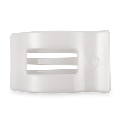 Large Flat Rectangle Hair Clip | Coconut White