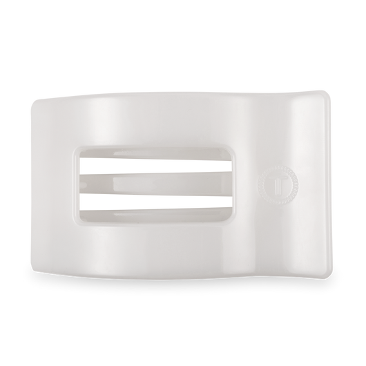 Large Flat Rectangle Hair Clip | Coconut White